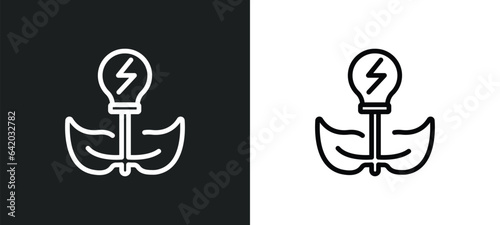 energy efficiency icon isolated in white and black colors. energy efficiency outline vector icon from general collection for web, mobile apps and ui.