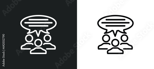 group opinion icon isolated in white and black colors. group opinion outline vector icon from general collection for web, mobile apps and ui.