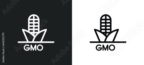 gmo icon isolated in white and black colors. gmo outline vector icon from general collection for web, mobile apps and ui.