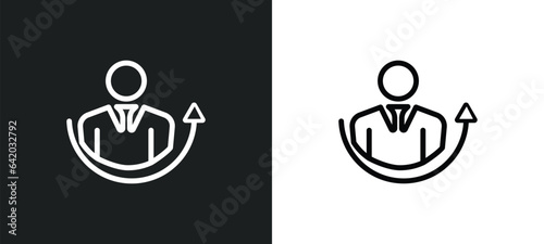hr manager icon isolated in white and black colors. hr manager outline vector icon from general collection for web, mobile apps and ui.