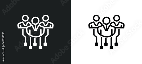 hr strategy icon isolated in white and black colors. hr strategy outline vector icon from general collection for web, mobile apps and ui.