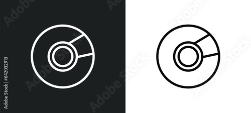 cd record icon isolated in white and black colors. cd record outline vector icon from general collection for web, mobile apps and ui.