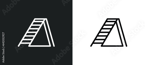 stepladder icon isolated in white and black colors. stepladder outline vector icon from general collection for web, mobile apps and ui.