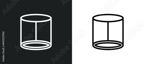 cylinder icon isolated in white and black colors. cylinder outline vector icon from geometric figure collection for web, mobile apps and ui.