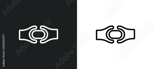 joint icon isolated in white and black colors. joint outline vector icon from geometric figure collection for web, mobile apps and ui.