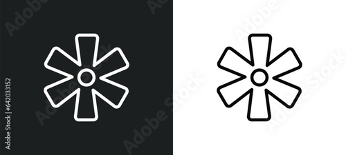 asterisk icon isolated in white and black colors. asterisk outline vector icon from geometry collection for web, mobile apps and ui.