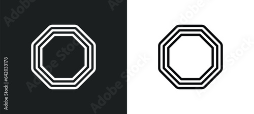 octagon icon isolated in white and black colors. octagon outline vector icon from geometry collection for web, mobile apps and ui. photo