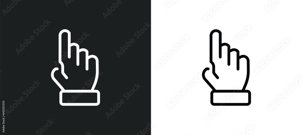 finger up icon isolated in white and black colors. finger up outline vector icon from gestures collection for web, mobile apps and ui. finger up icon isolated in white and black colors. finger up outline vector icon from gestures collection for web, mobile apps and ui.