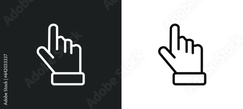 hand pointer icon isolated in white and black colors. hand pointer outline vector icon from gestures collection for web, mobile apps and ui.