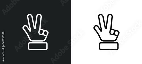 hand gesture icon isolated in white and black colors. hand gesture outline vector icon from gestures collection for web, mobile apps and ui.