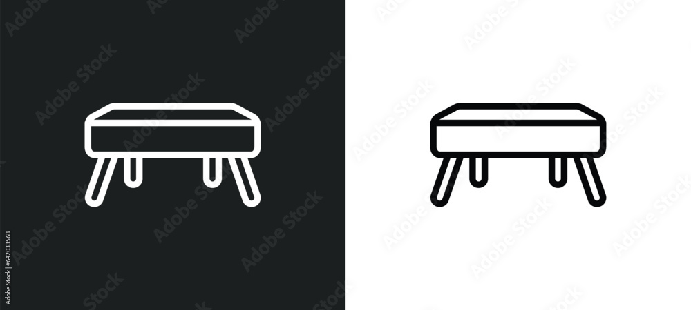 buck icon isolated in white and black colors. buck outline vector icon from gym equipment collection for web, mobile apps and ui. buck icon isolated in white and black colors. buck outline vector icon from gym equipment collection for web, mobile apps and ui.