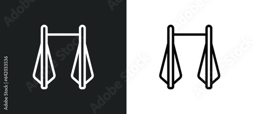 horizontal bar icon isolated in white and black colors. horizontal bar outline vector icon from gym and fitness collection for web, mobile apps and ui.