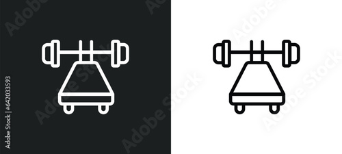 bench press icon isolated in white and black colors. bench press outline vector icon from gym equipment collection for web, mobile apps and ui.