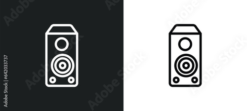 loudspeakers icon isolated in white and black colors. loudspeakers outline vector icon from hardware collection for web, mobile apps and ui.