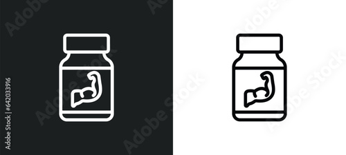 proteins icon isolated in white and black colors. proteins outline vector icon from health collection for web, mobile apps and ui.