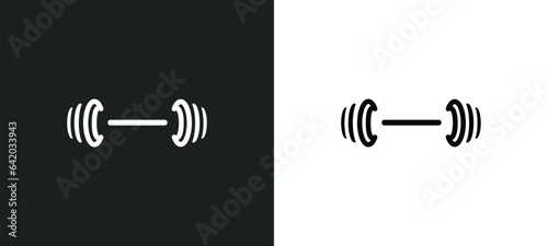 dumbbell icon isolated in white and black colors. dumbbell outline vector icon from health collection for web, mobile apps and ui.