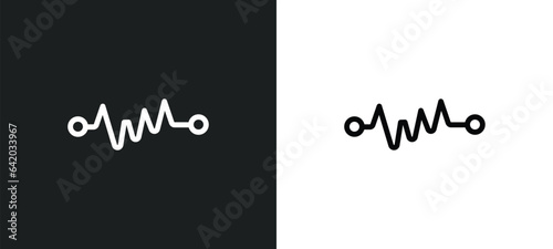 pulse icon isolated in white and black colors. pulse outline vector icon from health collection for web, mobile apps and ui.