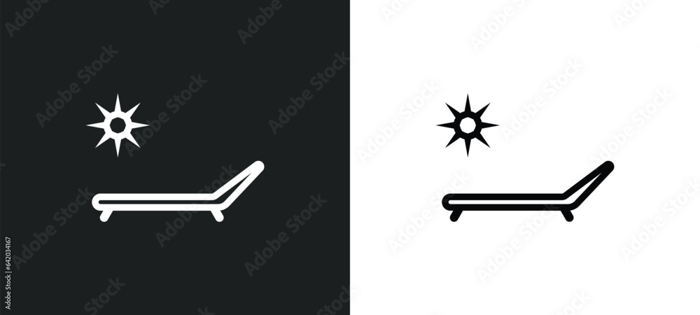 sunbath icon isolated in white and black colors. sunbath outline vector icon from holidays collection for web, mobile apps and ui.