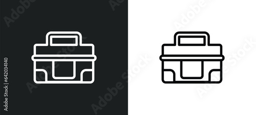 medical kit icon isolated in white and black colors. medical kit outline vector icon from hockey collection for web, mobile apps and ui.