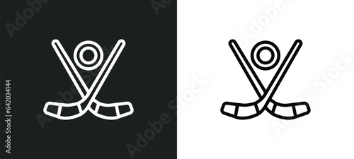 ice hockey icon isolated in white and black colors. ice hockey outline vector icon from hockey collection for web, mobile apps and ui.