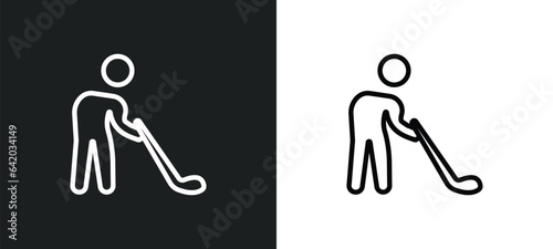 bowman icon isolated in white and black colors. bowman outline vector icon from hockey collection for web, mobile apps and ui.