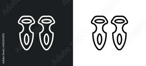 shin icon isolated in white and black colors. shin outline vector icon from hockey collection for web, mobile apps and ui.