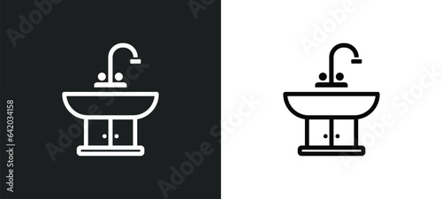 basin icon isolated in white and black colors. basin outline vector icon from holidays collection for web, mobile apps and ui.