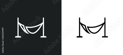 hammocks icon isolated in white and black colors. hammocks outline vector icon from holidays collection for web, mobile apps and ui.