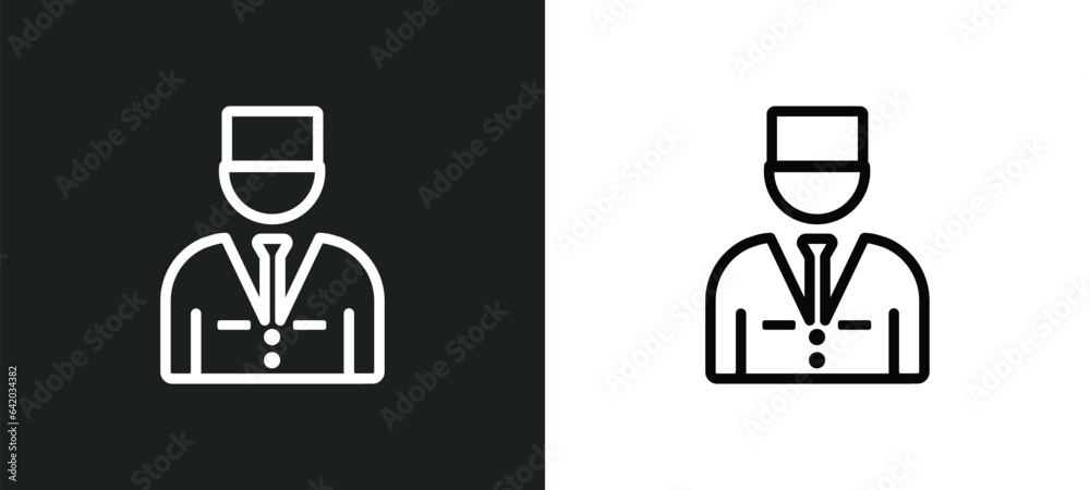valet icon isolated in white and black colors. valet outline vector icon from hotel and restaurant collection for web, mobile apps and ui. valet icon isolated in white and black colors. valet outline vector icon from hotel and restaurant collection for web, mobile apps and ui.
