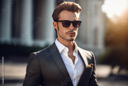 portrait of a man in sunglasses © drimerz
