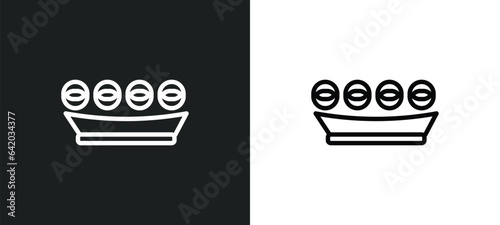 takoyaki icon isolated in white and black colors. takoyaki outline vector icon from hotel and restaurant collection for web, mobile apps and ui.