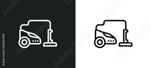vacuum cleaner icon isolated in white and black colors. vacuum cleaner outline vector icon from hotel collection for web, mobile apps and ui.