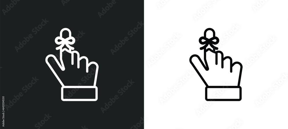 hand finger with a ribbon icon isolated in white and black colors. hand finger with a ribbon outline vector icon from human body parts collection for web, mobile apps and ui. hand finger with a ribbon icon isolated in white and black colors. hand finger with a ribbon outline vector icon from human body parts collection for web, mobile apps and ui.