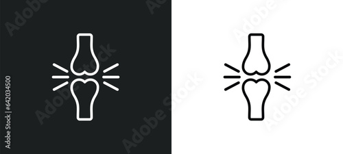 bones joint icon isolated in white and black colors. bones joint outline vector icon from human body parts collection for web, mobile apps and ui.