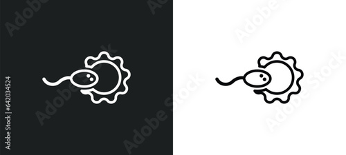 fertilization icon isolated in white and black colors. fertilization outline vector icon from human body parts collection for web, mobile apps and ui.