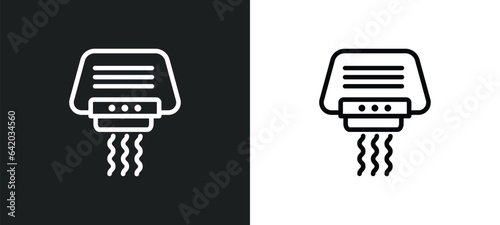 hand dryer icon isolated in white and black colors. hand dryer outline vector icon from hygiene collection for web, mobile apps and ui.