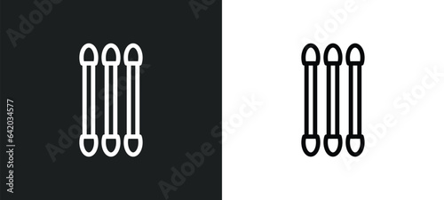 cotton swabs icon isolated in white and black colors. cotton swabs outline vector icon from hygiene collection for web, mobile apps and ui.
