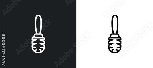 toilet brush icon isolated in white and black colors. toilet brush outline vector icon from hygiene collection for web, mobile apps and ui.