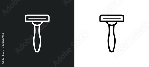 shaving razor icon isolated in white and black colors. shaving razor outline vector icon from hygiene collection for web, mobile apps and ui.