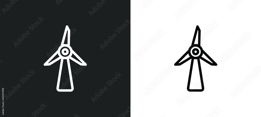 windmill icon isolated in white and black colors. windmill outline vector icon from industry collection for web, mobile apps and ui.