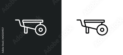 pushcart icon isolated in white and black colors. pushcart outline vector icon from industry collection for web, mobile apps and ui.