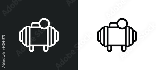 compressor icon isolated in white and black colors. compressor outline vector icon from industry collection for web, mobile apps and ui.