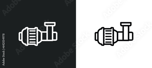 pump icon isolated in white and black colors. pump outline vector icon from industry collection for web, mobile apps and ui.