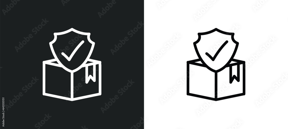 cargo insurance icon isolated in white and black colors. cargo insurance outline vector icon from insurance collection for web, mobile apps and ui. cargo insurance icon isolated in white and black colors. cargo insurance outline vector icon from insurance collection for web, mobile apps and ui.