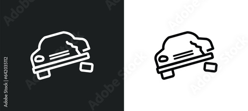 crash icon isolated in white and black colors. crash outline vector icon from insurance collection for web, mobile apps and ui.