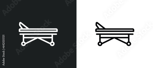 hospital bed icon isolated in white and black colors. hospital bed outline vector icon from insurance collection for web, mobile apps and ui.