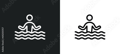 drown icon isolated in white and black colors. drown outline vector icon from insurance collection for web, mobile apps and ui.