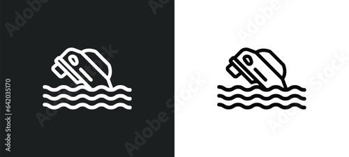 flood risk icon isolated in white and black colors. flood risk outline vector icon from insurance collection for web, mobile apps and ui.