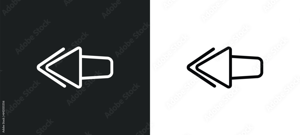 left icon isolated in white and black colors. left outline vector icon from interface collection for web, mobile apps and ui. left icon isolated in white and black colors. left outline vector icon from interface collection for web, mobile apps and ui.