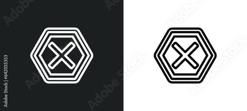 x mark icon isolated in white and black colors. x mark outline vector icon from interface collection for web, mobile apps and ui.
